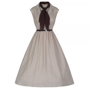 ✨NWOT Penelope’ Mocha Polka Dot Chiffon Dress